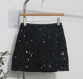 Sequined Red Skirt High Waist Slimming A- Line Sheath