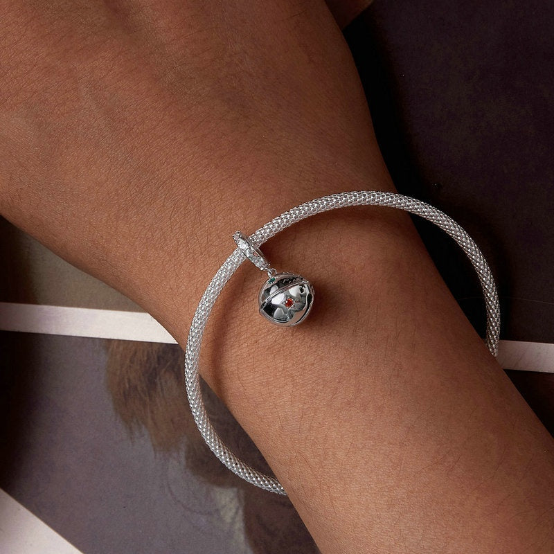 Christmas Bell Diy Pendant Parts S925 Sterling Silver Beads