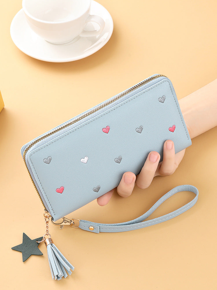 Cute Mini Embroidered Long Wallet For Women