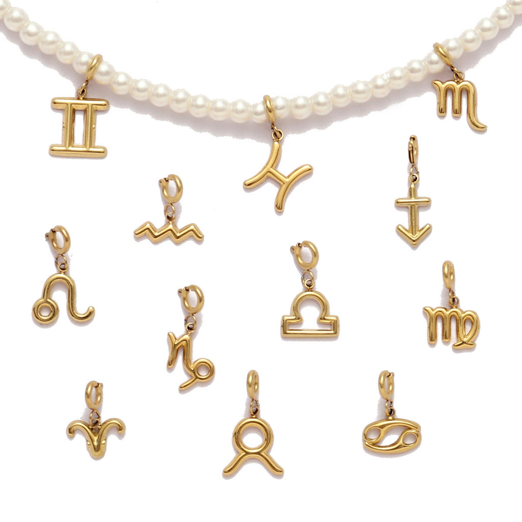 12 Zodiac Signs Fade-resistant Titanium Steel DIY Detachable Pendant