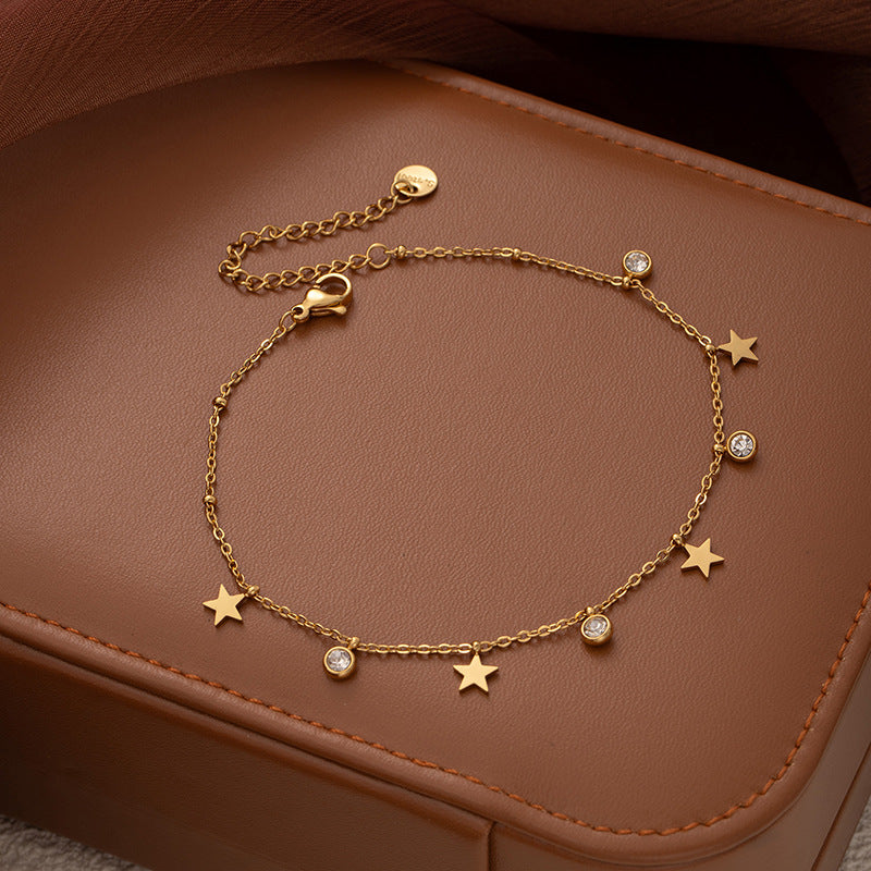 Colorfast Multi-colored Diamond Foot Jewelry