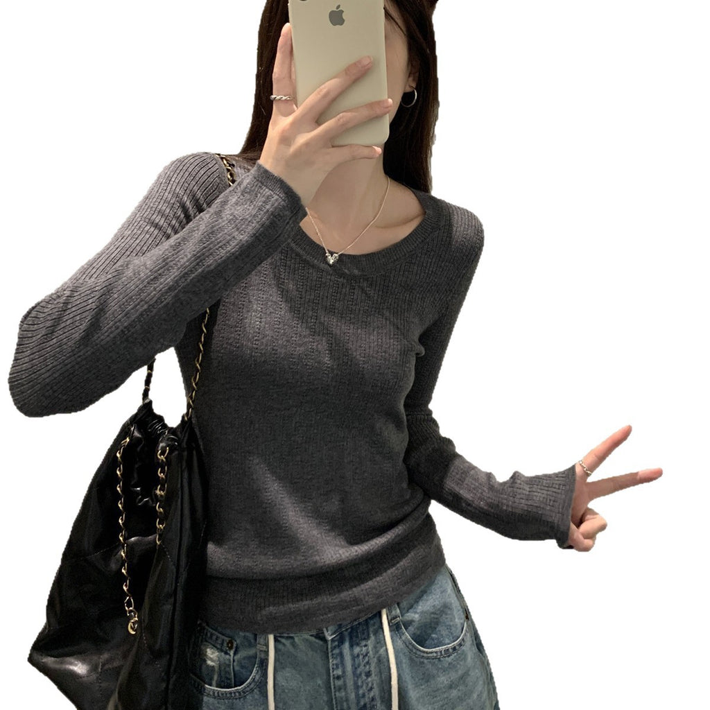 Pattern Round Neck Long Sleeve Sweater