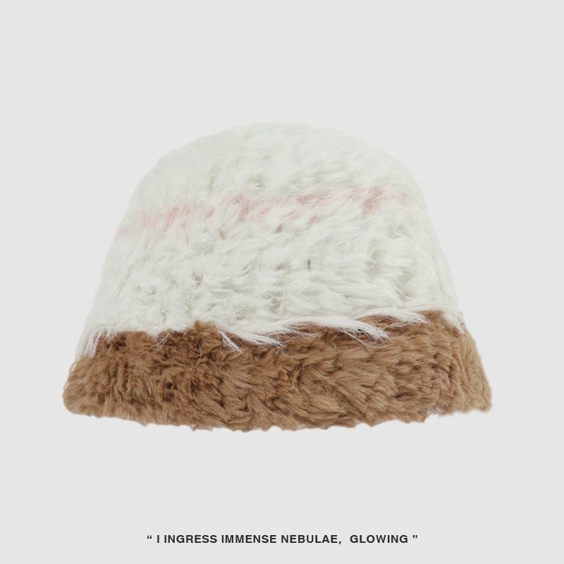 Laid-back Retro Color-block Knit Beanie For Women