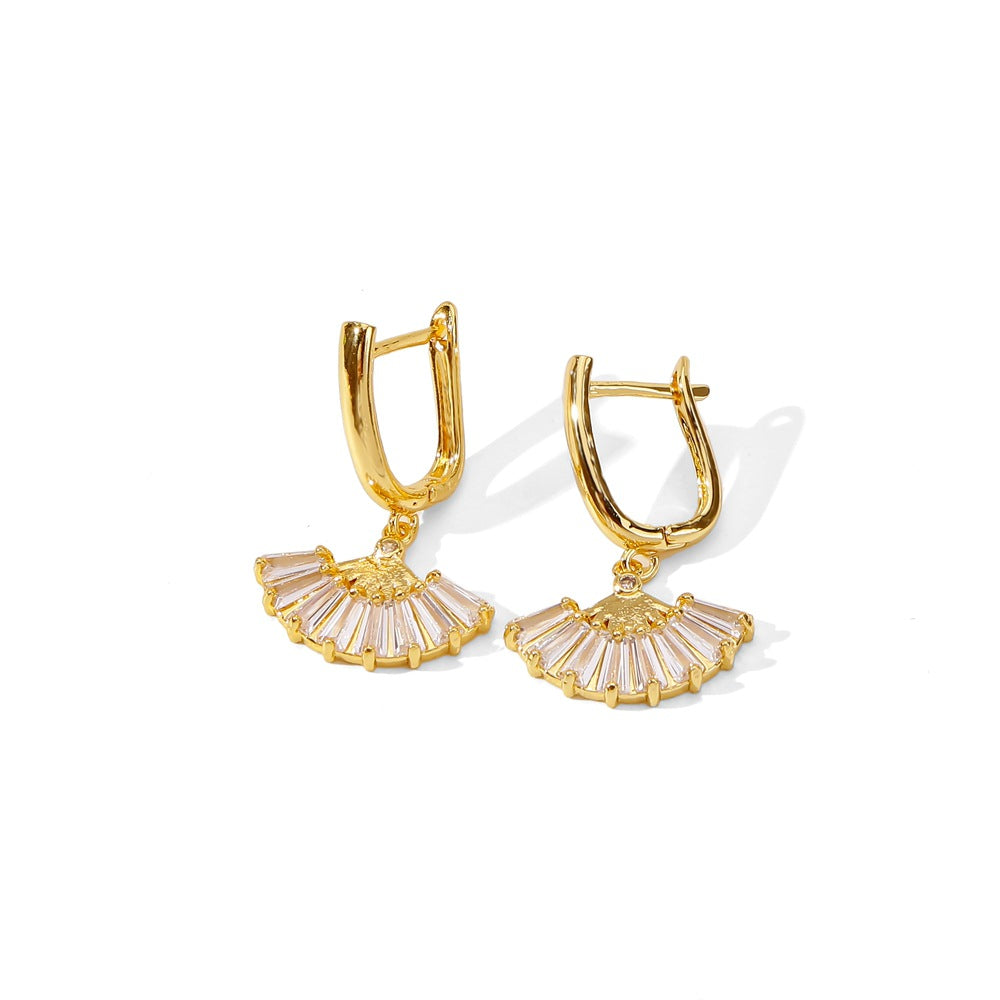 Summer Electroplated Irregularly Shaped Diamond-Studded Trendy Earrings