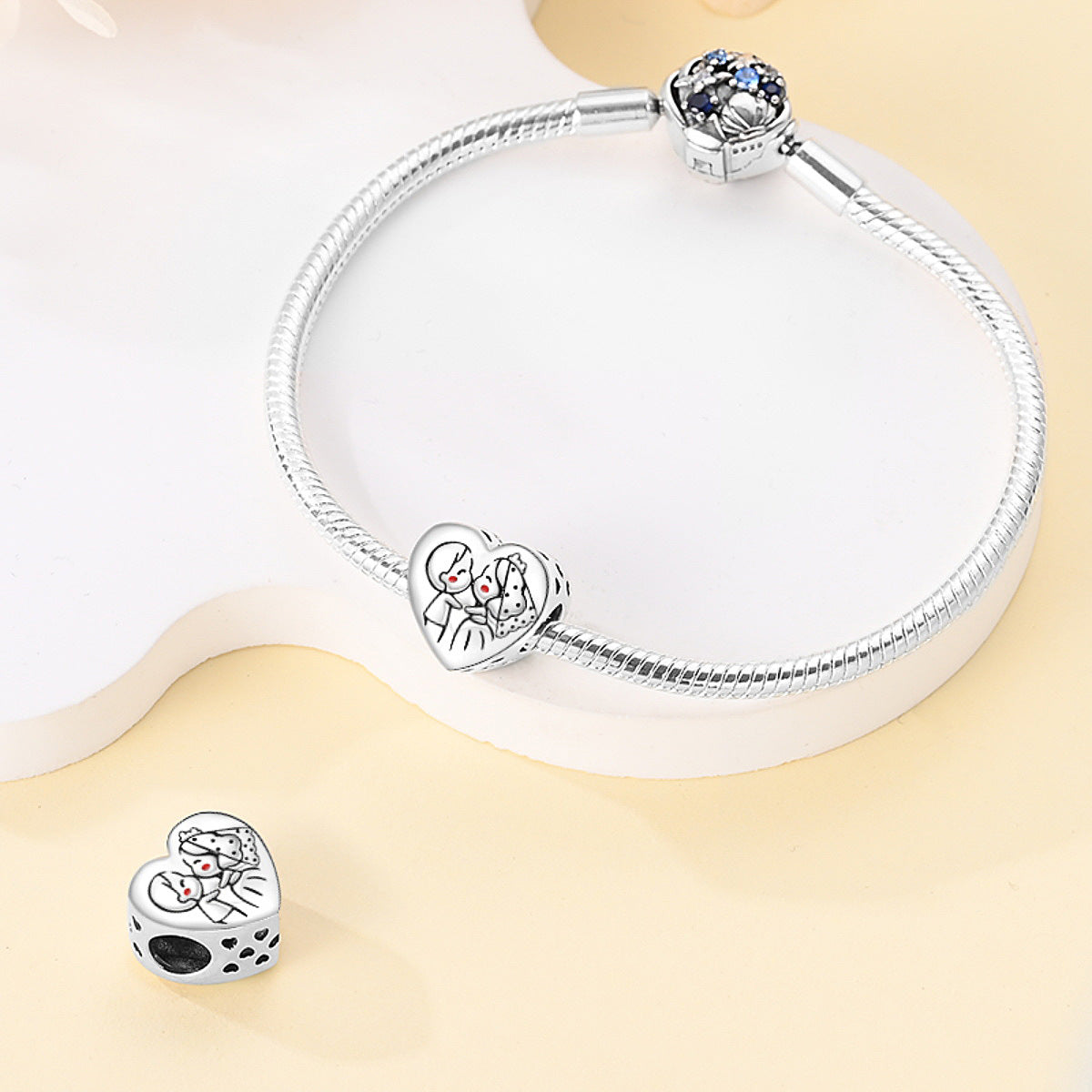 Hot Copper Silver-Plated Romantic Date DIY Beaded Pendant Accessories