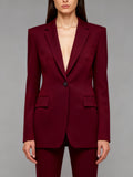 Power Of Earth Burgundy Sculpted 2-Piece Suit