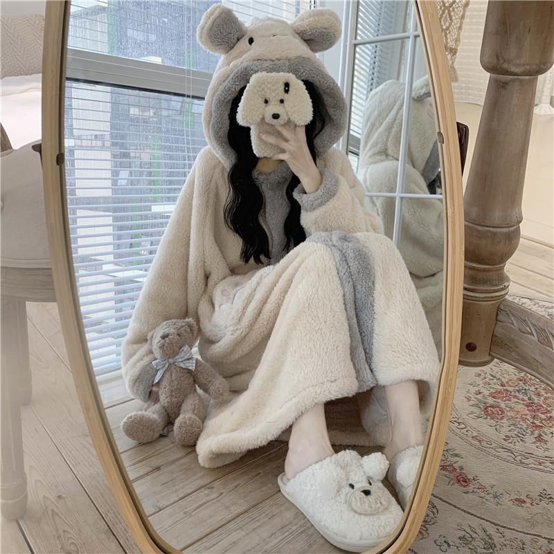 Coral For Women Lovely Warm Velvet Pajamas