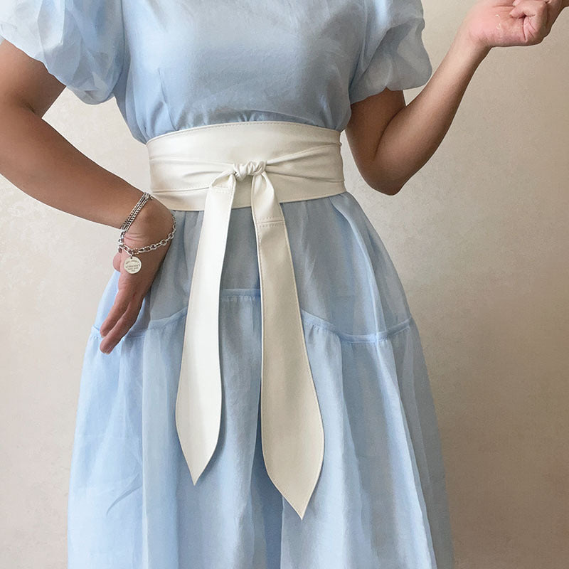 PU Wide Belt Coat Decoration Bandage Waist Seal With Dress
