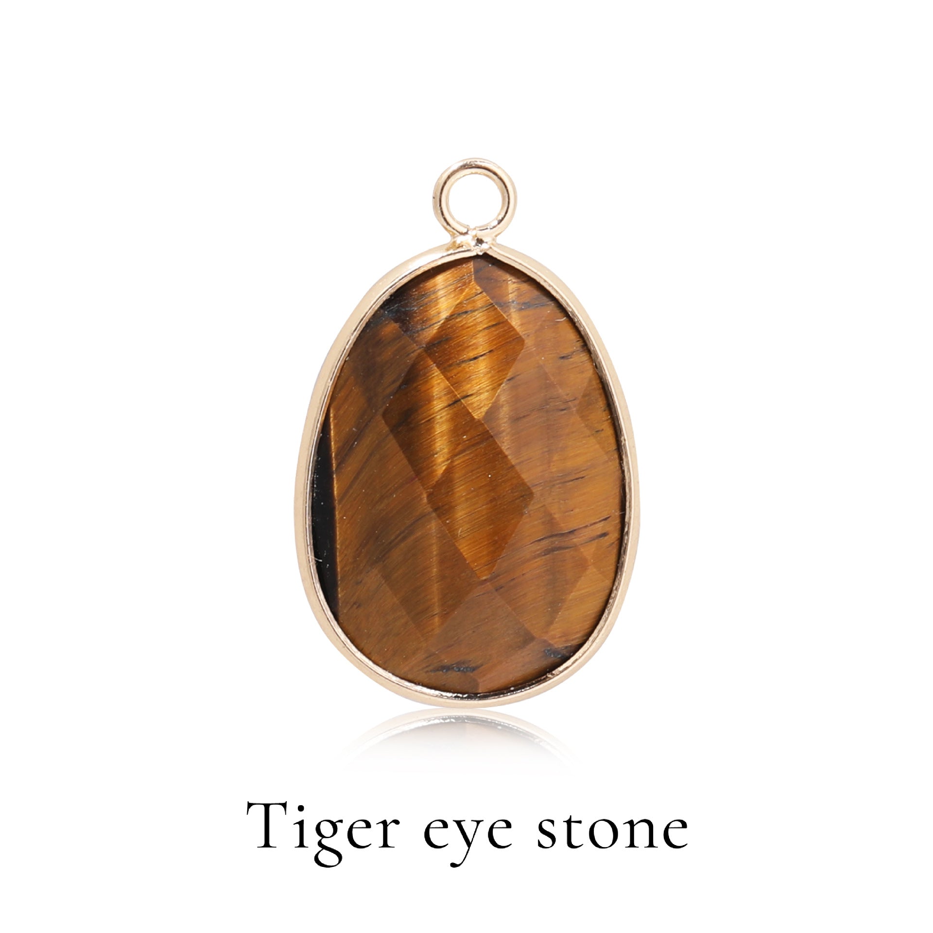 Faceted Teardrop-shaped Natural Stone Colored Pendant