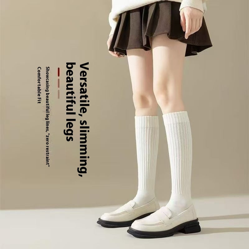 Women's Knee Length Socks Deodorant Mid-calf Japanese Maillard Slimming Casual Compression Stockings