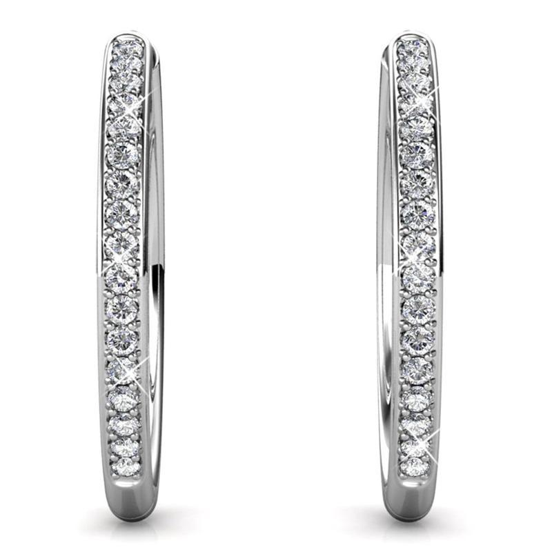 25mm Hoop Earrings With 5A Zircon Exquisite Minimalist And Dazzling Earrings