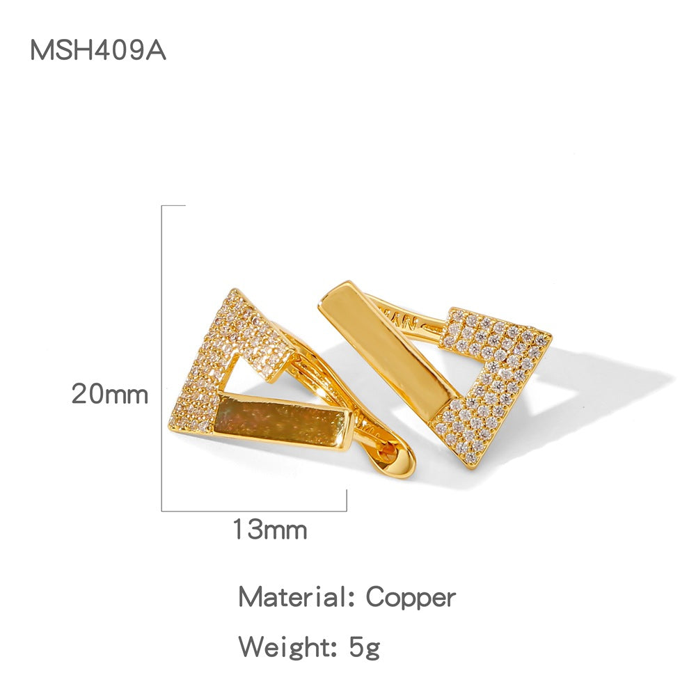 Summer Electroplated Irregularly Shaped Diamond-Studded Trendy Earrings