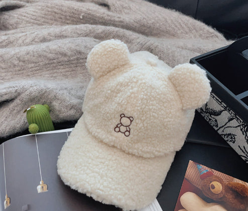 Female Versatile Teddy Bear Plush Baseball Cap
