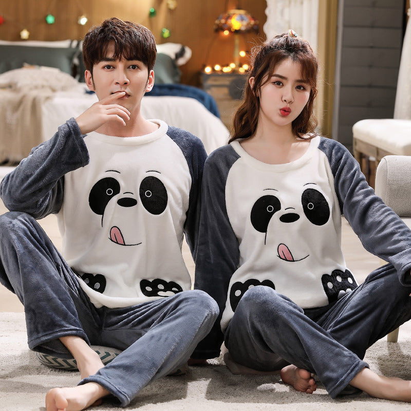 Coral Fleece Couple Plus Size Pajamas For Women