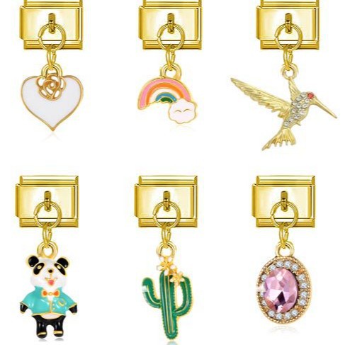 Italian-style Modular Gold Bracelet Accessory Pendant