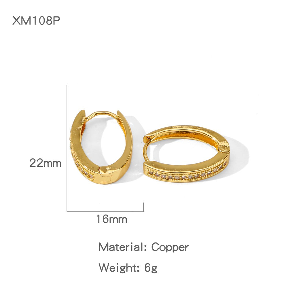 Summer Electroplated Irregularly Shaped Diamond-Studded Trendy Earrings