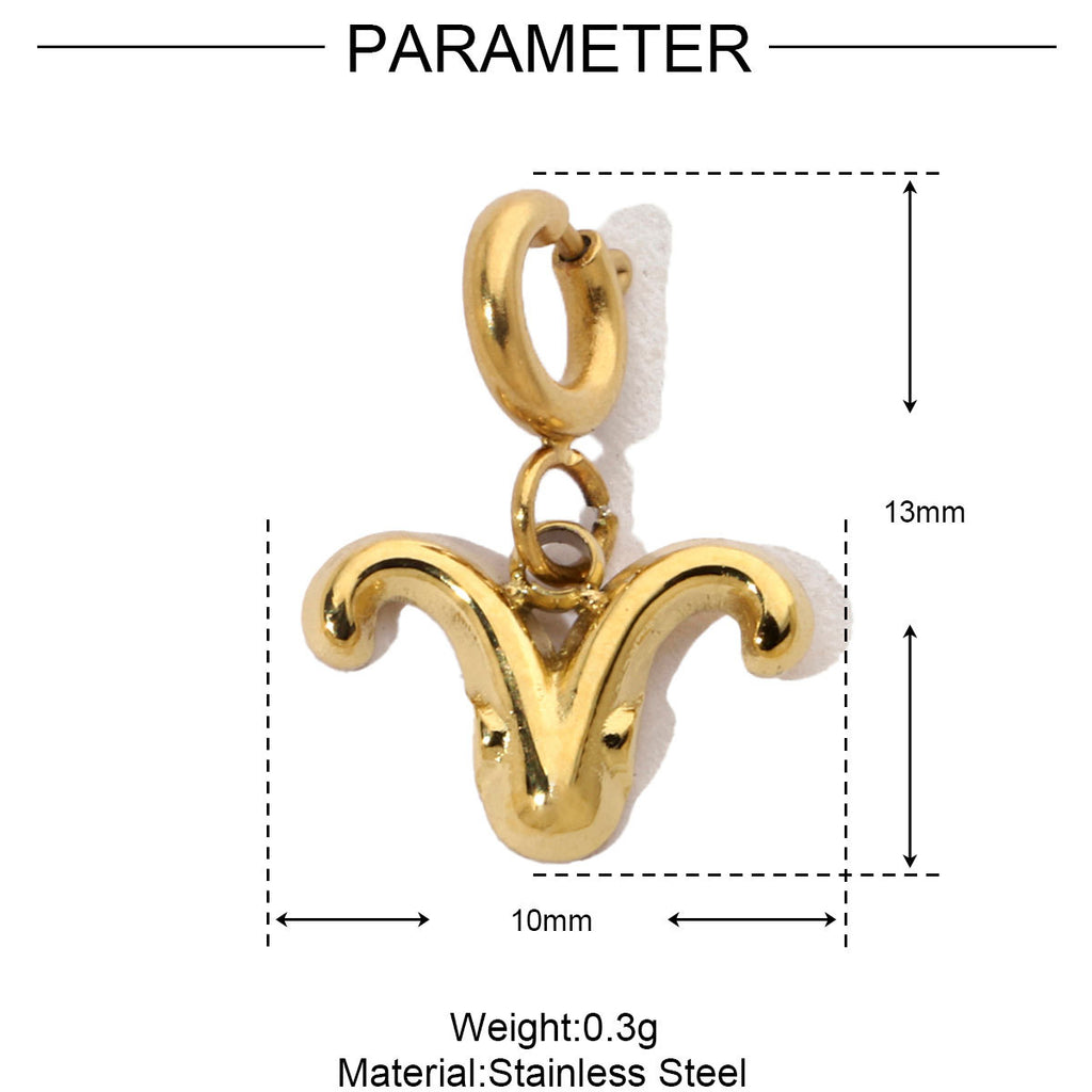 12 Zodiac Signs Fade-resistant Titanium Steel DIY Detachable Pendant