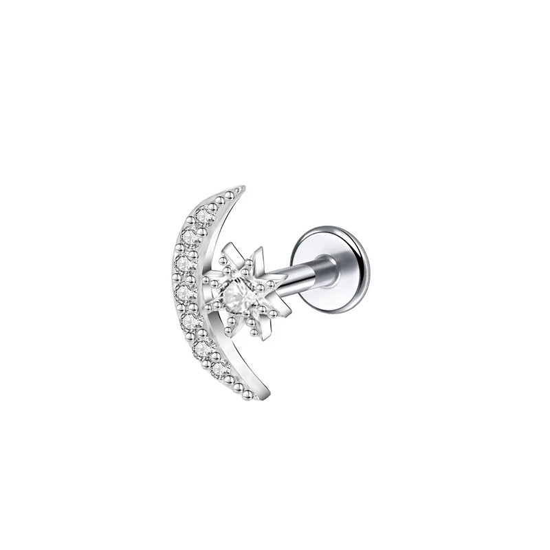 Stainless Steel Zircon Ear Lip Nose Nail