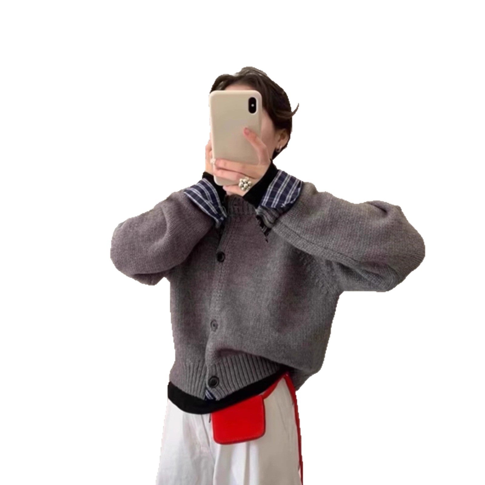 Autumn And Winter Korean Style High-grade Knitted Cardigan Coat For Women