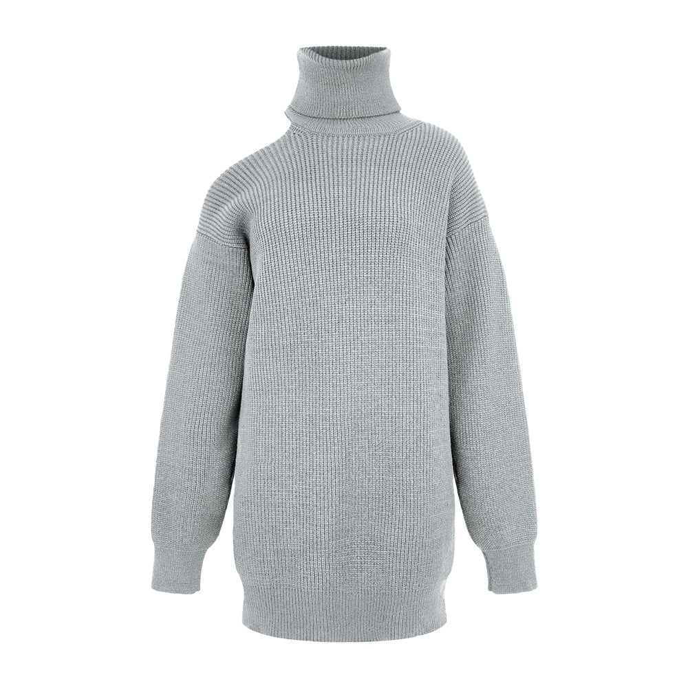 Fashion Pullover Knitting Turtleneck Off-the-shoulder Sweater