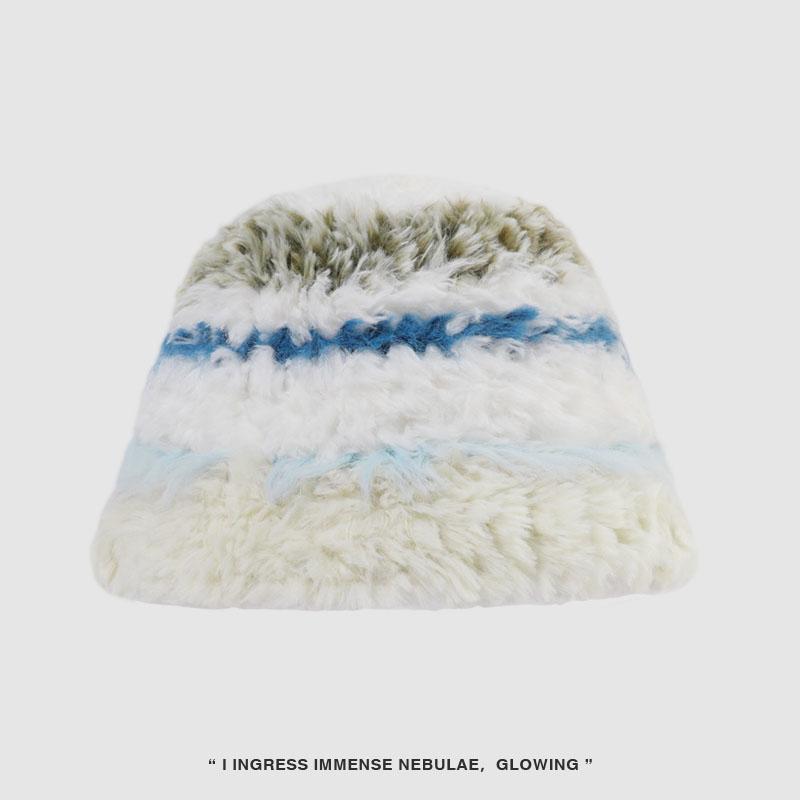 Laid-back Retro Color-block Knit Beanie For Women