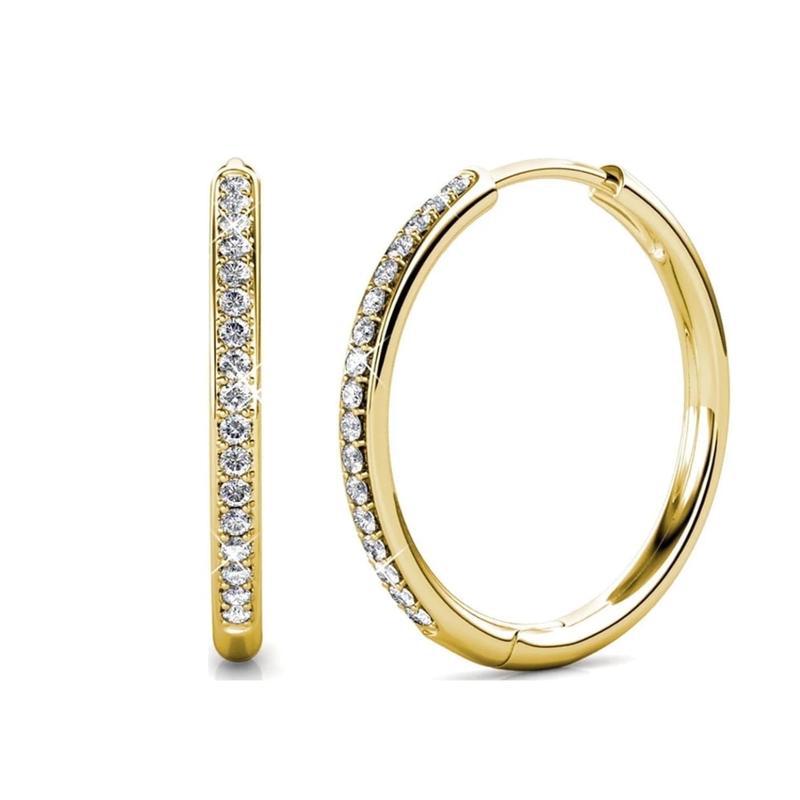 25mm Hoop Earrings With 5A Zircon Exquisite Minimalist And Dazzling Earrings