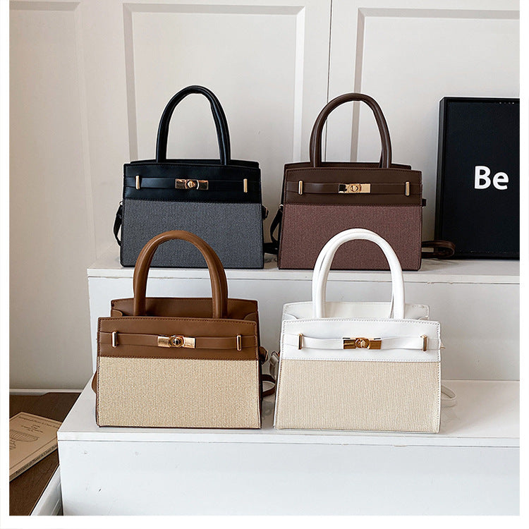 Casual Retro Color-block Crossbody Shoulder Bag