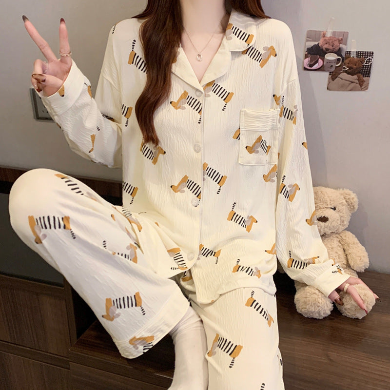 Sausage Dog Japanese Cartoon Pajamas For Women