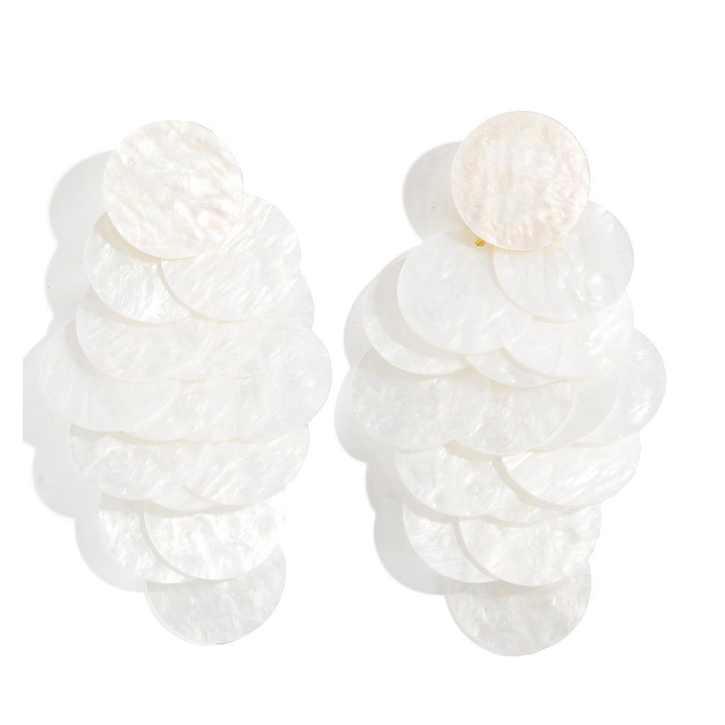 Vacation Multi-layer Disc Tassel Stud Earrings