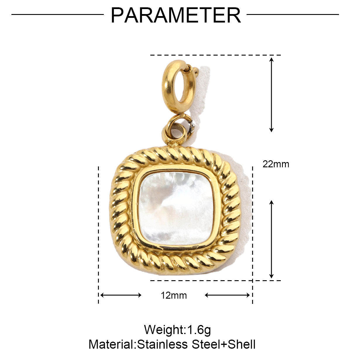 Natural Shell Butterfly Titanium Steel DIY Spring-Clasp Necklace