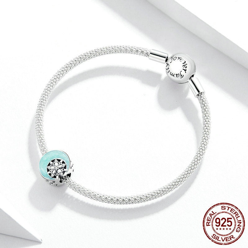 Snow Moon Night S925 Silver Bracelet Beaded