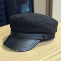 Retro PU Leather Autumn And Winter Wool Hat