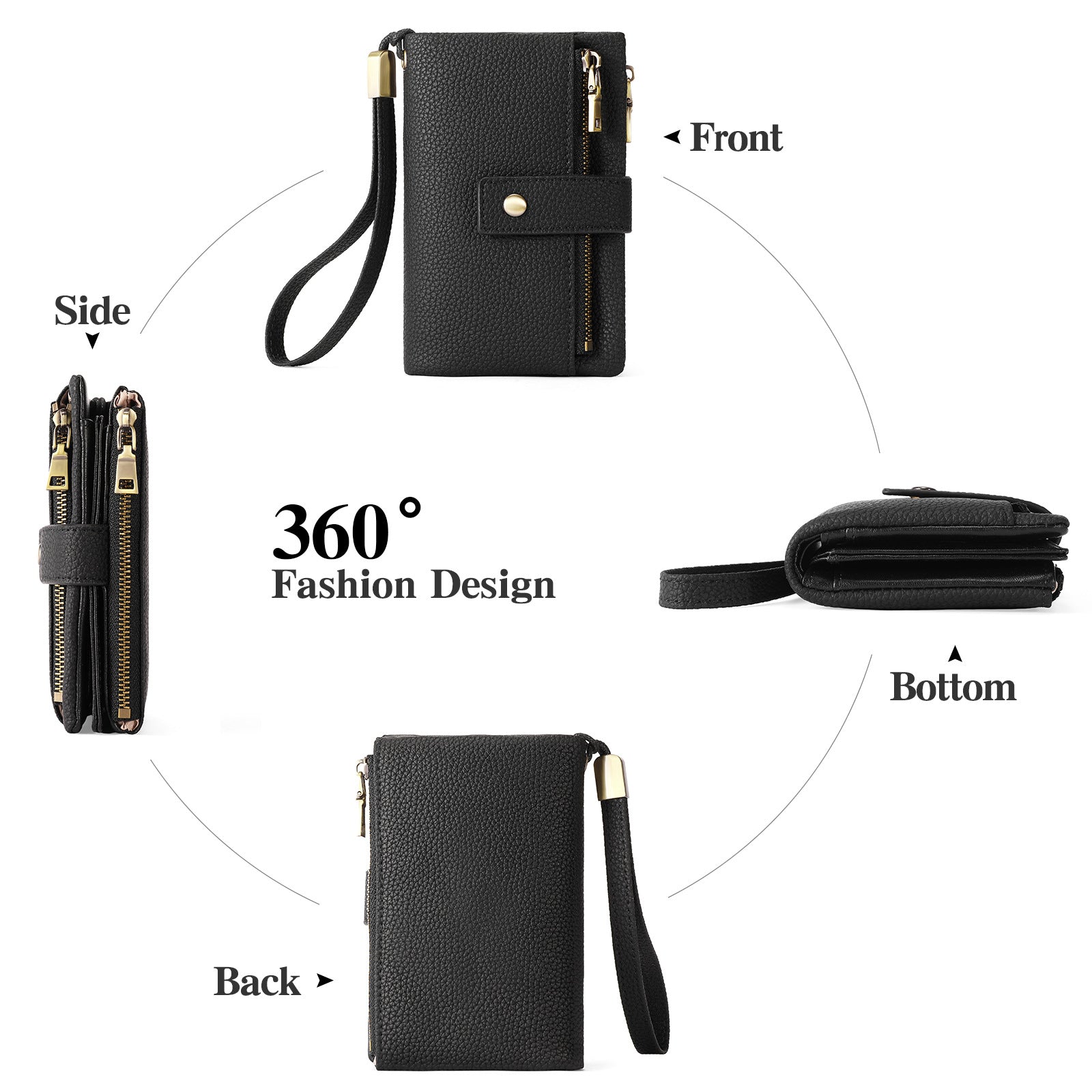 Women's Wallet Zipper Bag Clutch Anti-theft Card Swiping Bag Coin Purse