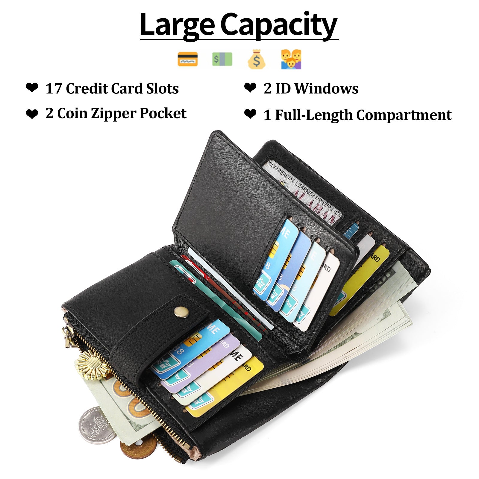 Women's Wallet Zipper Bag Clutch Anti-theft Card Swiping Bag Coin Purse