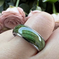Elegant Green Wood-Grain Mens Ring