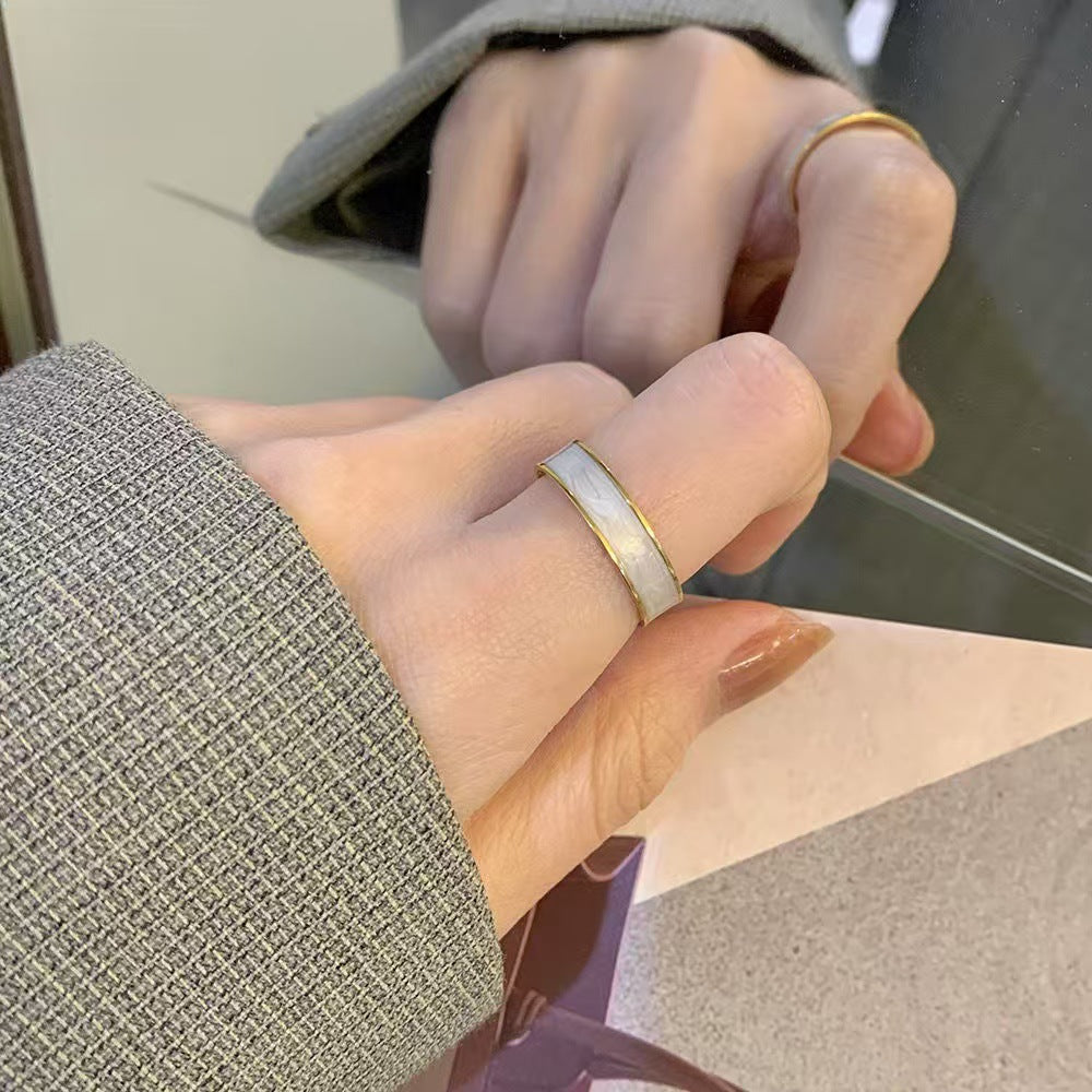 Elegant And Simple Plain Stainless Steel Ring