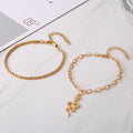 Fashion Twist Snake Pendant Double Circle Anklet