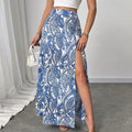 Women's Versatile And Elegant A-line Printed Slit Skirt
