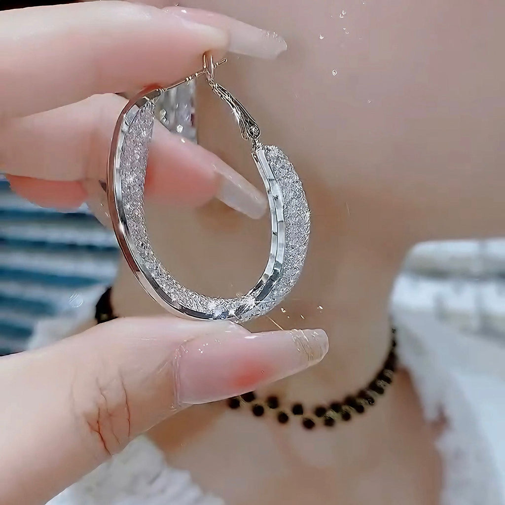 Womens Sparkling Diamond Fashion All-match Trendy Ear Clips Elegant Earrings