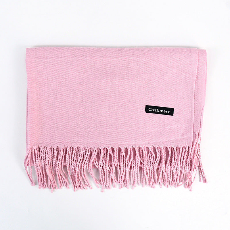Women's Solid Color Scarf Tassel Scarf
