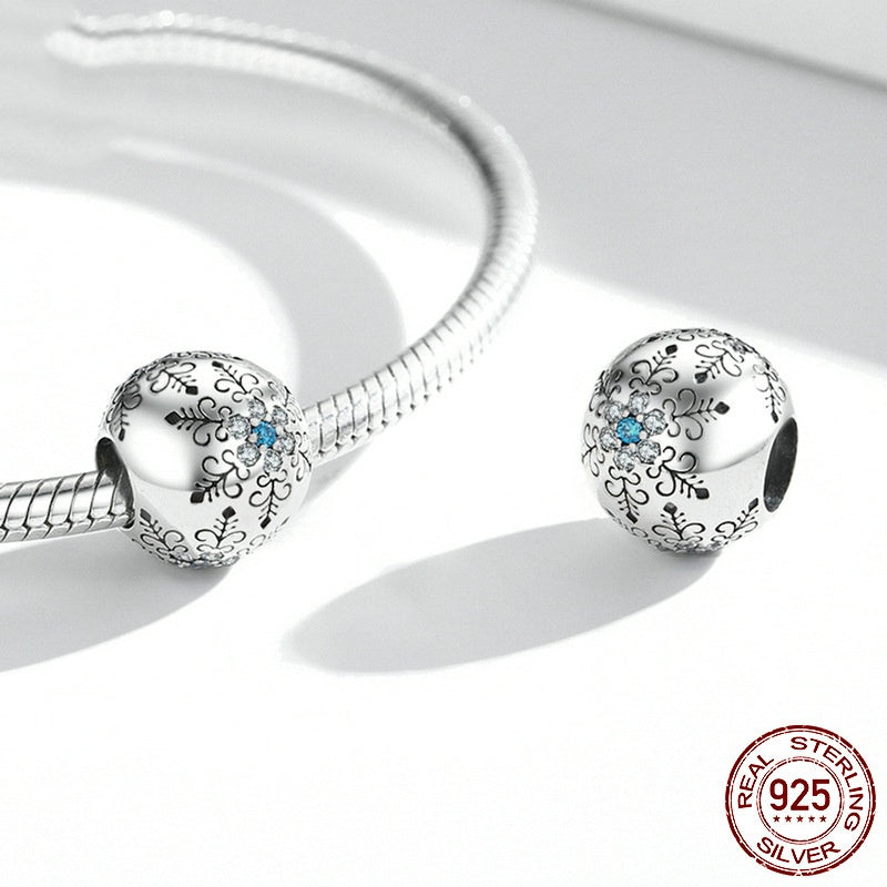 Snowflake DIY Bead Sterling Silver Bracelet String Beads