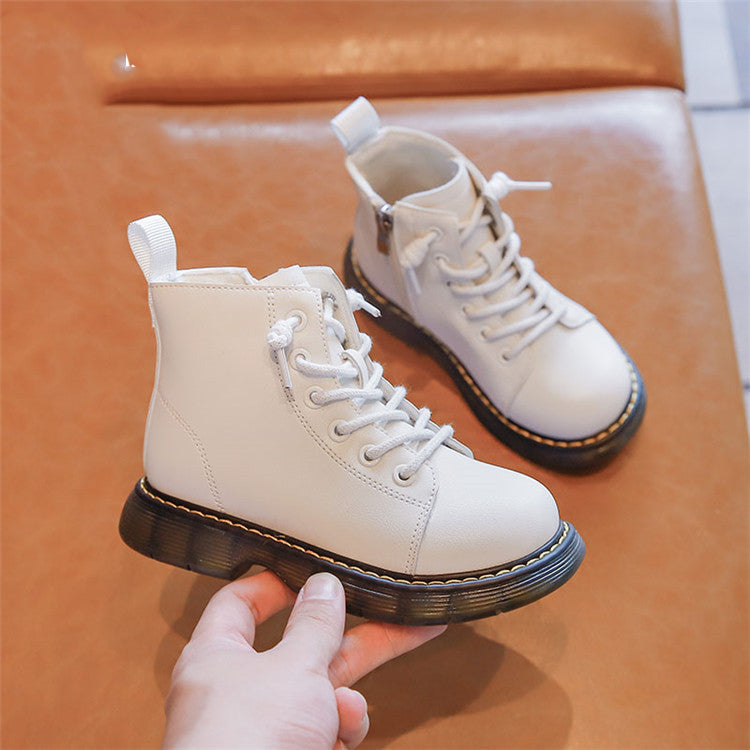 Children's Short Boots Student Black Single Tide