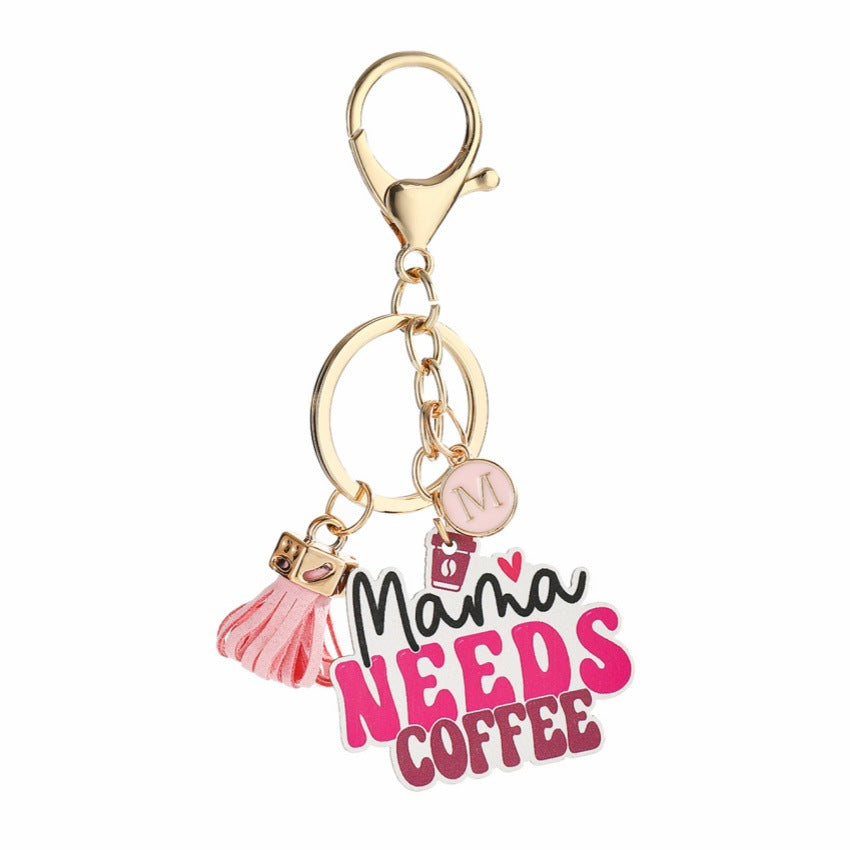 Mothers Day Letter Tassel Keychain Pendant