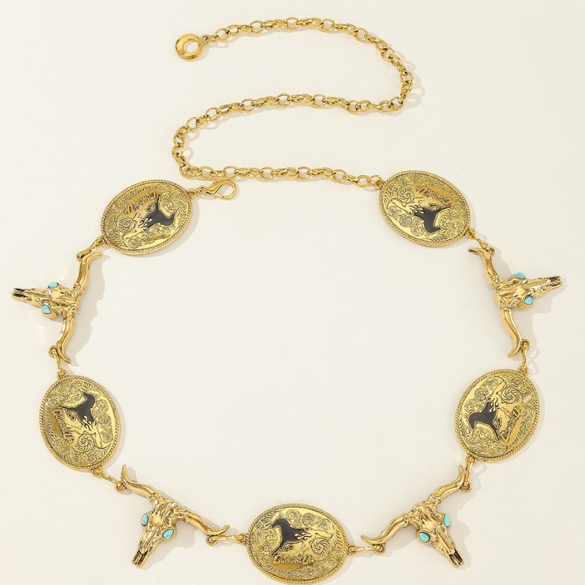 Personality Totem Pattern Waist Chain Retro Style Pendant Belt