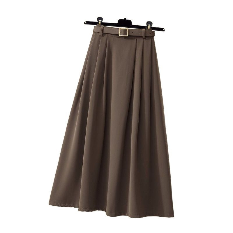 Summer High Waist Drooping Large Skirt Over-the-knee Skirt Women
