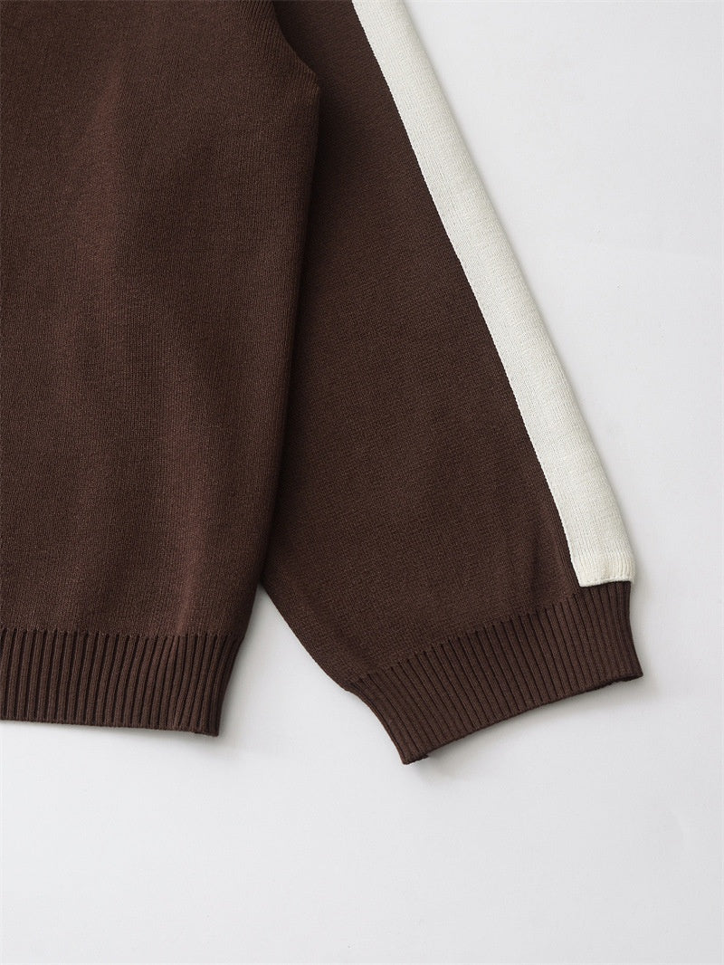 Women's Side Striped Knitted Sweater Pants Suit