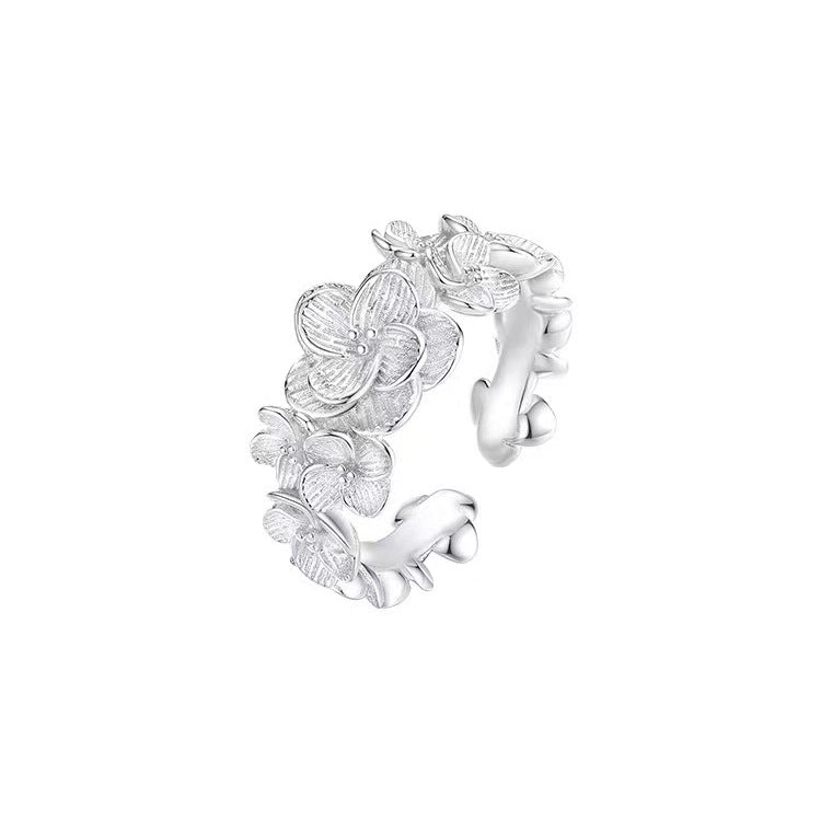 Silver Plated Flower Ring For Women