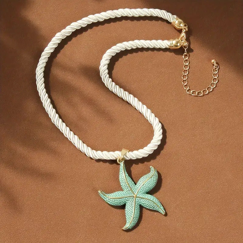 Retro Starfish Pendant Necklacestylish For Everyday Casual Wear