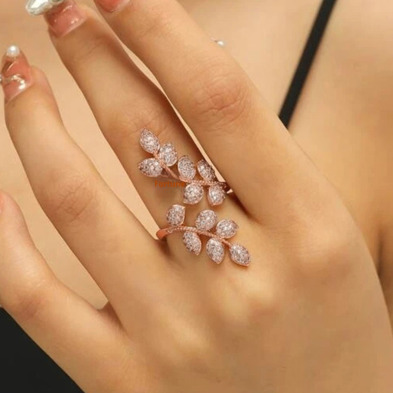 Womens Adjustable Ring With Inlaid Design Versatile And Easy To Match