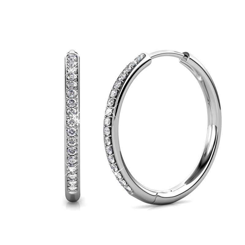 25mm Hoop Earrings With 5A Zircon Exquisite Minimalist And Dazzling Earrings